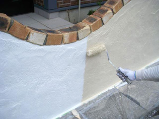 外構ブロック塀　ナノコンポジット塗装