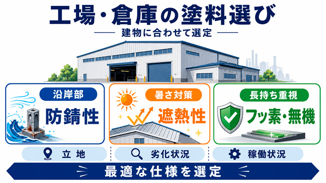 千葉の工場・倉庫におすすめの塗料・工法選び