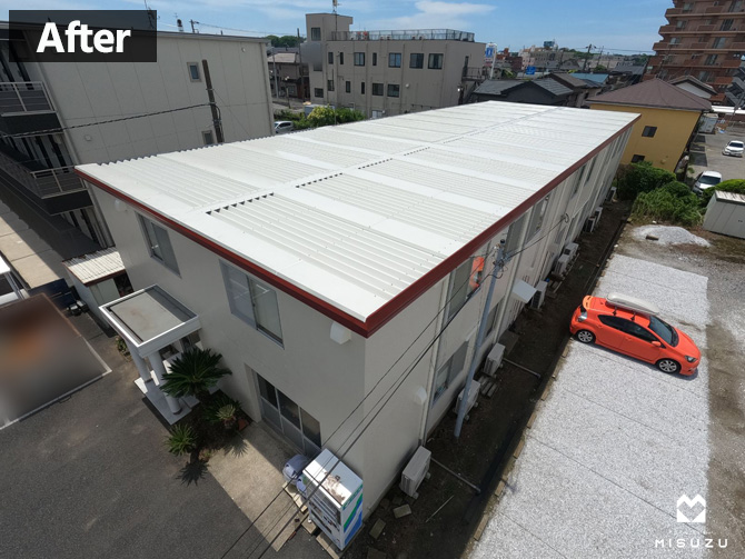 社屋兼倉庫の屋根葺き替え・外壁塗装工事【After】