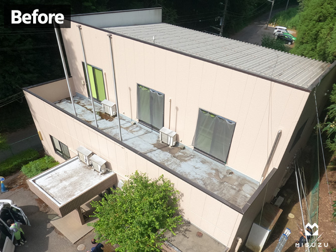 市原市事務所の折半屋根塗装・バルコニー防水【Before】