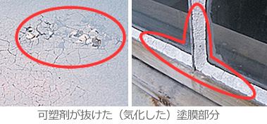 可塑剤の抜けた状況