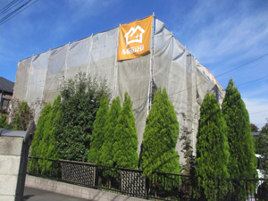 メッシュシート張り完成