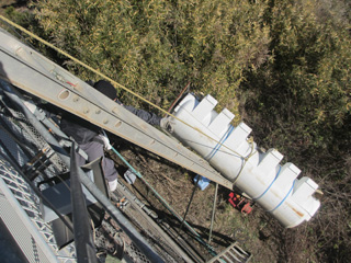 既存ソーラー温水器降ろし作業