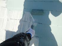 屋根塗装　上塗り１回目