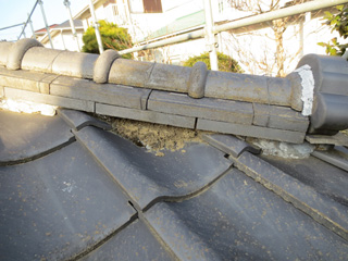 屋根しっくいの状況