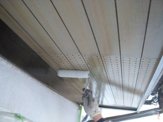 軒天クリヤー塗装