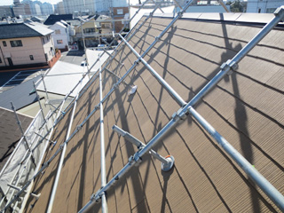 屋根足場設置