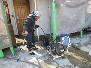 洗浄作業準備風景