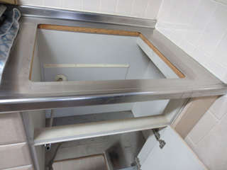 既存ガスコンロ撤去