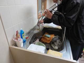 キッチン　新規水栓取付け