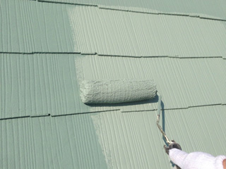 屋根塗装　ガイナ　上塗り