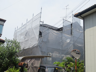 メッシュシートを張った状態