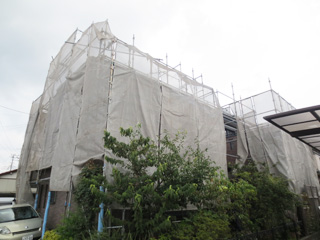 メッシュシートを張って完成