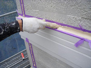 幕板上部取合いのコーキング