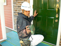 玄関ドア ケレン作業