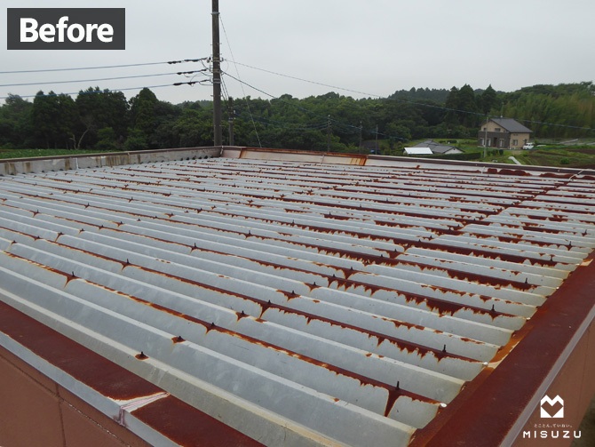 成田市 Sハイツ折半屋根カバービフォー