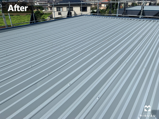 成田市 Sハイツ折半屋根カバーアフター
