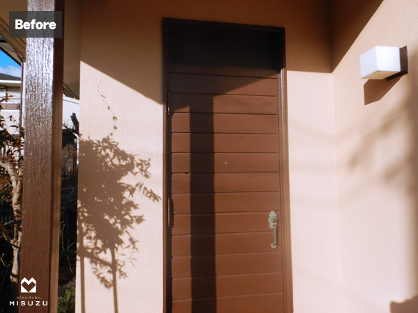 片開きドア　三協アルミ ノバリスH11　施工前