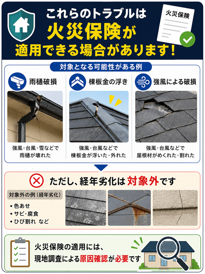 火災保険が適用できる場合