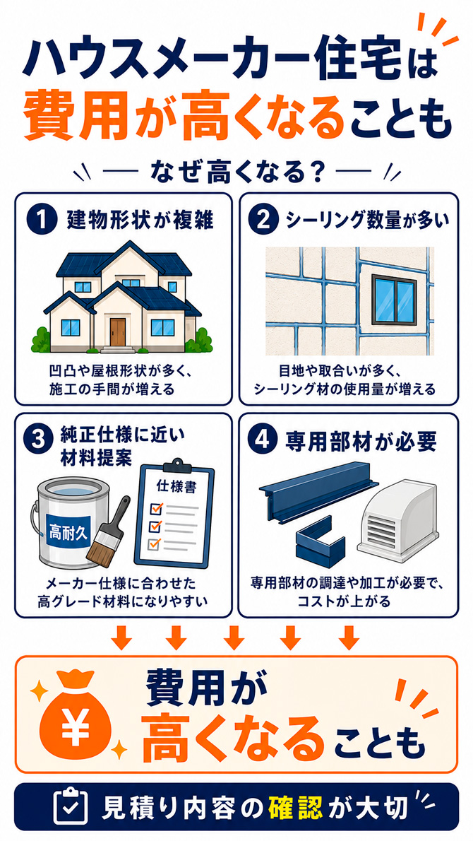 ハウスメーカー住宅は費用が高くなることも