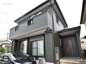 外壁塗装工事 ベージュからグリーンに変身