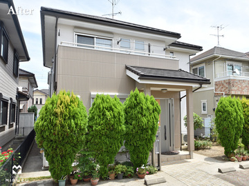 アクセントカラーを淡色にして上品な仕上がり｜外壁塗装工事