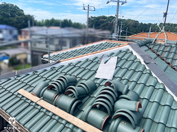 市原市門前 K様邸　棟瓦取り直し工事着工
