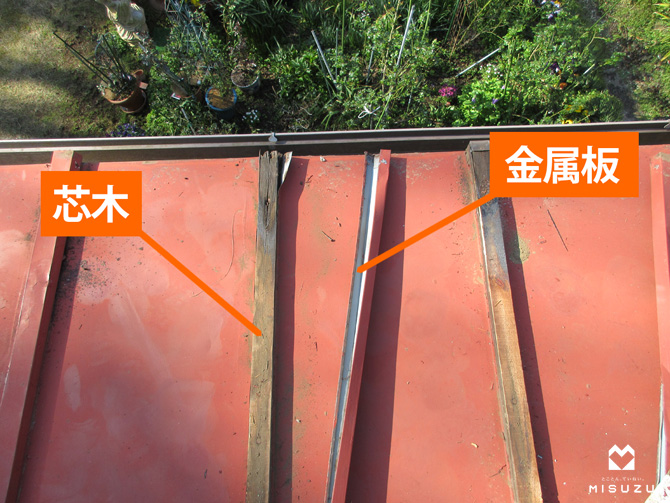 瓦棒葺きの構造