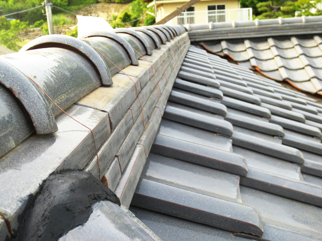 瓦屋根工事完成