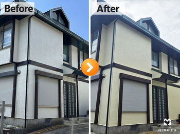 千葉市緑区で築25年ミサワホームの戸建て外壁・屋根塗装工事の写真