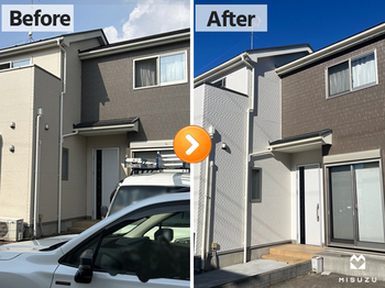 千葉市若葉区でスーパーセランフレックスを使用した外壁塗装工事の写真