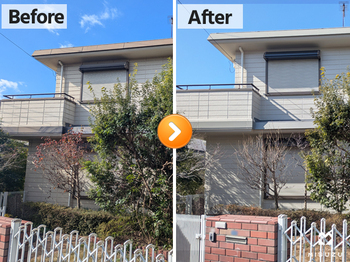 千葉市若葉区で築38年ヘーベルハウスのALC外壁塗装工事の写真